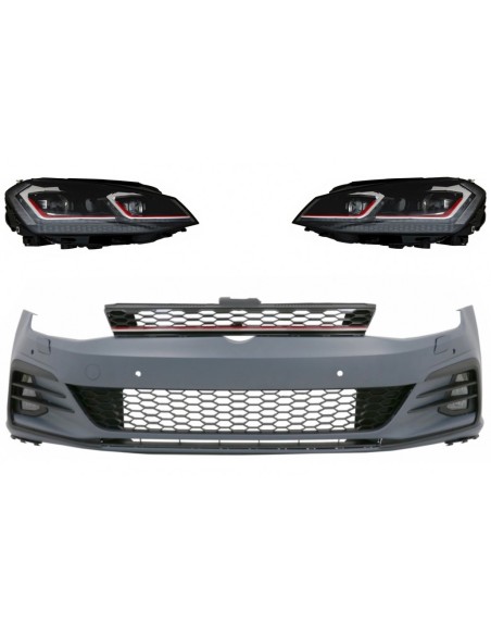 Paraurti anteriore per VW Golf VII 7 (13-17) w/ LED Fari sequenziali Dynamic Turning Lights 7.5