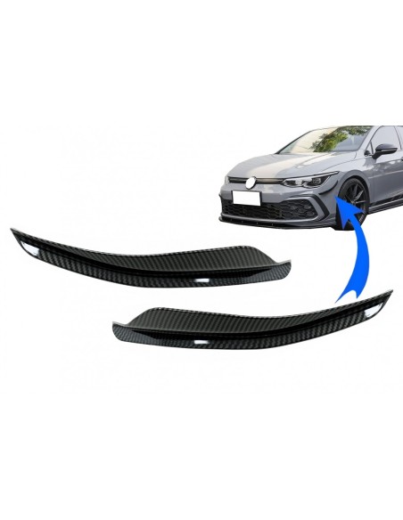 Paraurti anteriore alette laterali per VW Golf 8 Mk8 MQB GTI R-Line (-Up) Carbon Look