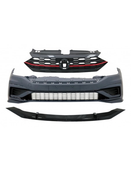 Paraurti anteriore w/ Griglia centrale e spoiler di estensione del labbro per VW Jetta Mk7 (19-21) GLI Design