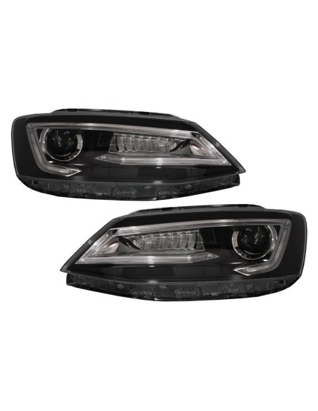 Fari LED DRL per VW Jetta Mk6 VI (11-17) Bi-Xenon Design Dynamic Flowing Signals Demon Look