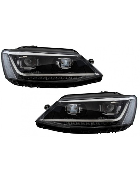Fari LED DRL per VW Jetta Mk6 VI (11-17) Dynamic Turn Light Xenon Matrix Design