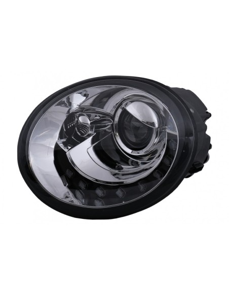 LED DRL Fari per VW New Beetle Hatchback Cabrio (10.1998-05.05) Trasparente cromato