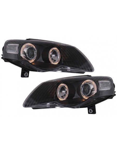 Fari per VW Passat B6 3C (03.05-10) 2 cerchi Halo Nero