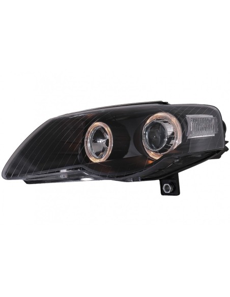 Fari per VW Passat B6 3C (03.05-10) 2 cerchi Halo Nero
