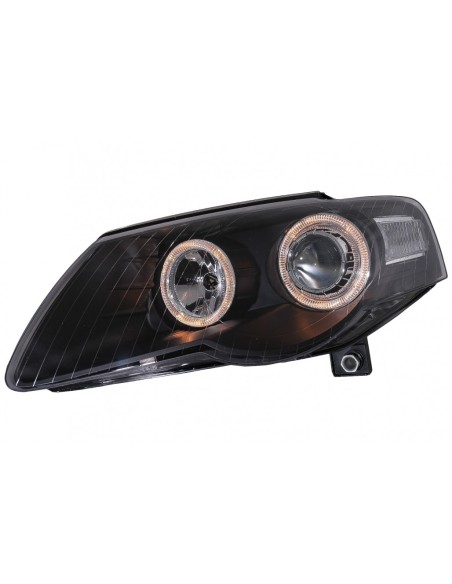 Fari per VW Passat B6 3C (03.05-10) 2 cerchi Halo Nero