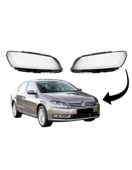 Fari Lenti Occhiali per VW PASSAT B7 Berlina (10-14) Ottica in vetro trasparente