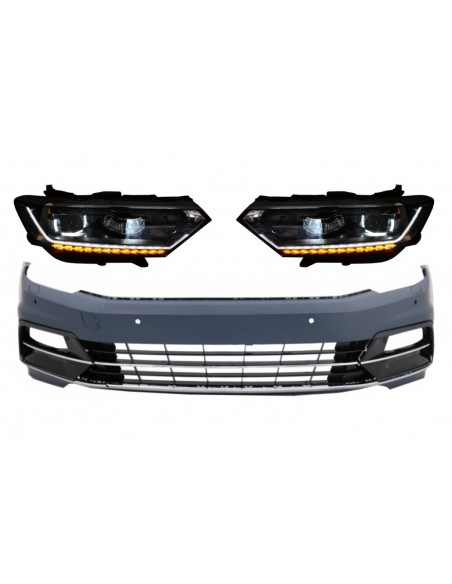 Paraurti anteriore per VW Passat B8 3G (15-18) R-Line w/ Fari LED Matrix w/ sequenziale dinamico luci di svolta