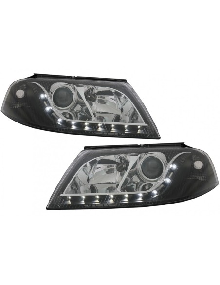 Fari per VW Passat 3BG (00-04) DRL Look RHD Nero
