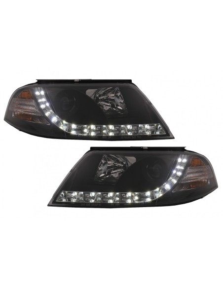 LED DRL Fari per VW Passat 3BG (09.00-03.05) Nero