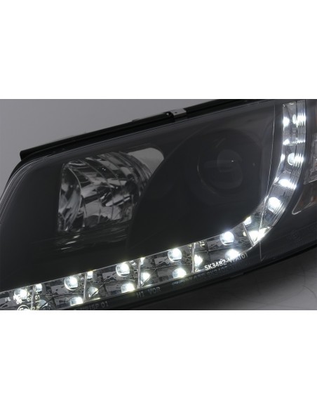LED DRL Fari per VW Passat 3BG (09.00-03.05) Nero