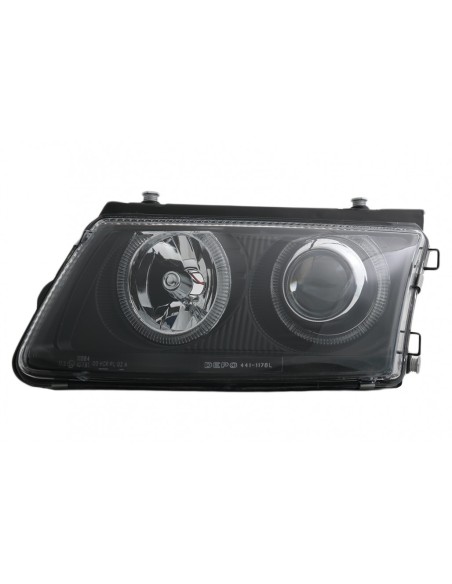 Fari per VW Passat 3B (1996-00) Nero w/ Halo Cerchi
