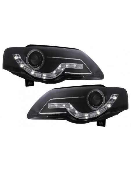 LED DRL Angel Eyes fari per VW Passat B6 3C (03.05-10) Nero