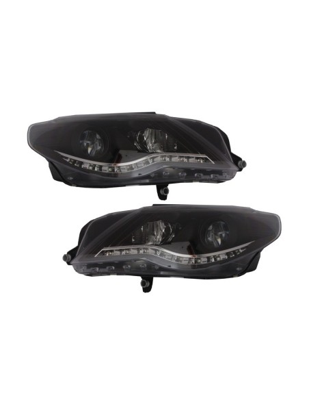 Fari LED DAYLINE per VW Passat CC (08-12) DRL Look Nero