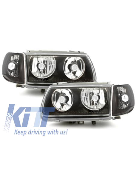 Fari per VW Polo 6N (10.1994-09.1999) Angel Eyes Black