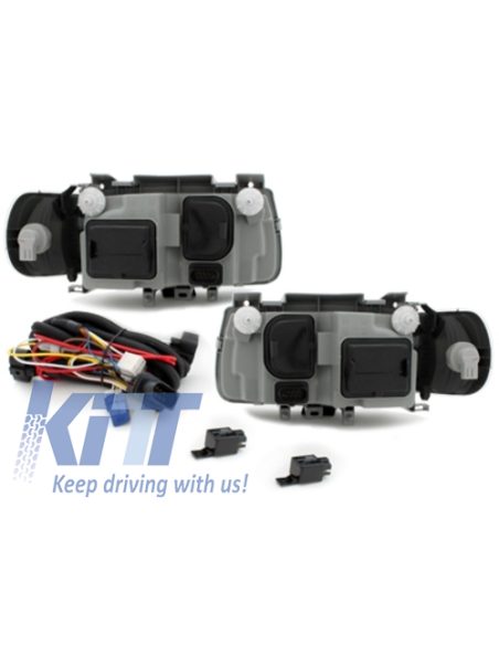 Fari per VW Polo 6N (10.1994-09.1999) Angel Eyes Black