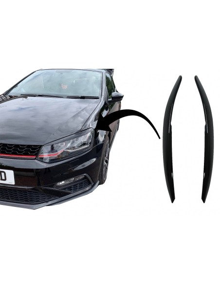 Fari Sopracciglia per VW Polo 6R 6C (09-17) Piano Nero