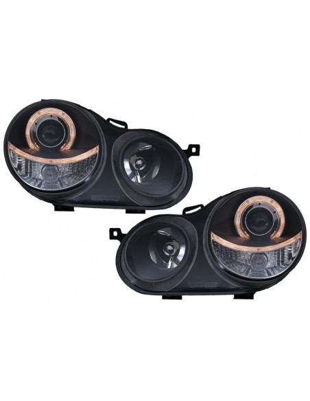 Angel Eyes Fari Halo Cerchi per VW Polo 9N (11.01-04.05) Nero