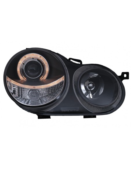 Angel Eyes Fari Halo Cerchi per VW Polo 9N (11.01-04.05) Nero