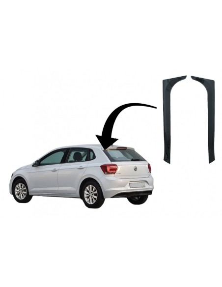 Bagagliaio Lunotto Aletta Spoiler per VW Polo AW MK6 (18-up) Piano Nero