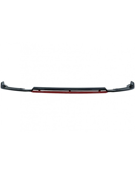 Spoiler di estensione del labbro del paraurti anteriore per VW Polo AW MK6 (18-up) nero lucido e rosso