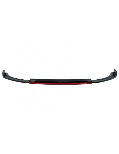 Spoiler di estensione del labbro del paraurti anteriore per VW Polo AW MK6 (18-up) nero lucido e rosso