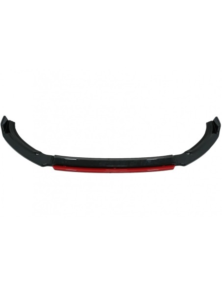 Spoiler di estensione del labbro del paraurti anteriore per VW Polo AW MK6 (18-up) nero lucido e rosso