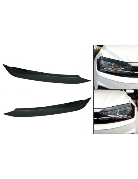 Fari Sopracciglia per VW Polo AW MK6 (18-) Piano Nero