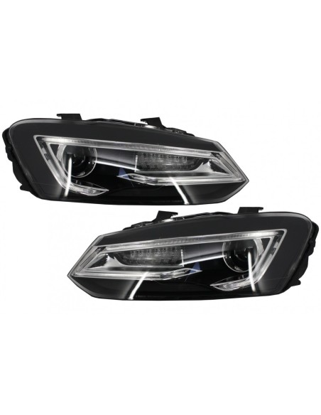 Fari LED XENON HID per VW Polo 6R 6C 61 (11-17) Light Bar Devil Eye Look