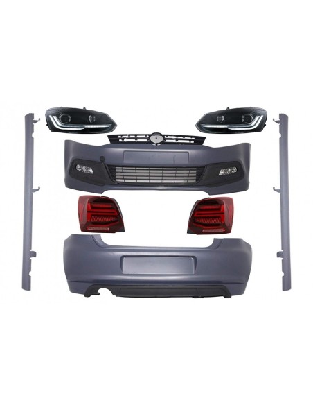 Kit w/ fari e fanali posteriori LED completo per VW Polo 6R (09-17) R-Line Design