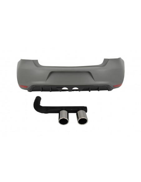 Paraurti posteriore w/ sistema di scarico per VW Polo 6R (09-18) R400 Design w/ out PDC