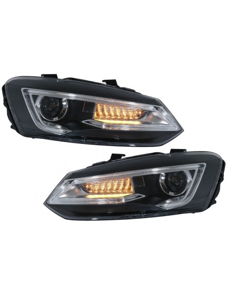 Fari per VW Polo MK5 6R 6C 61 (11-17) LED Light Bar Devil Eye Look RHD