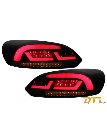 LITEC Lightbar LED Fanali posteriori per VW SCIROCCO MK3 III (08-13) Black-Smoke w/ Luce di svolta sequenziale