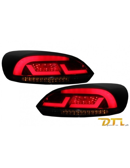 LITEC Lightbar LED Fanali posteriori per VW SCIROCCO MK3 III (08-13) Rosso-fumo w/ Luce di svolta sequenziale