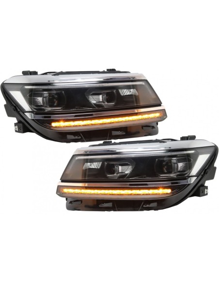 Fari a LED per VW Tiguan II Mk2 (16-19) R-Line Matrix Design Luci di svolta dinamiche sequenziali