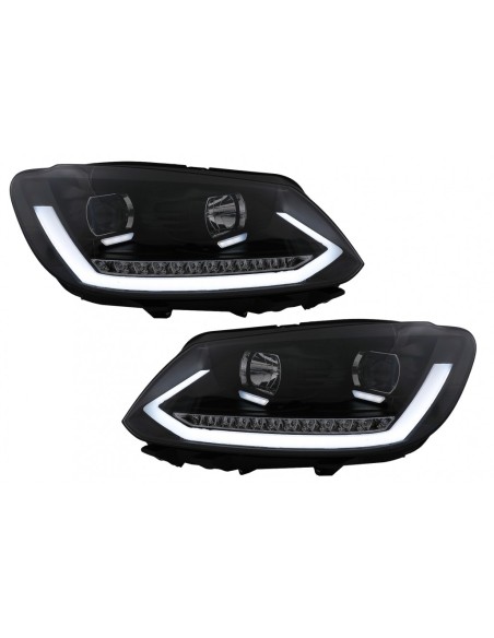Fari w/ dinamico segnale di svolta sequenziale per VW Touran I Facelift 1T1 1T2 (10-15) Nero