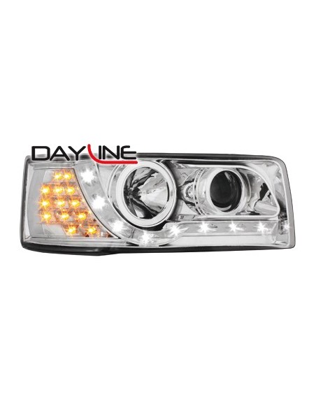Fari DAYLINE per VW Transporter T4 (1990-03) LED DRL Design Chrome
