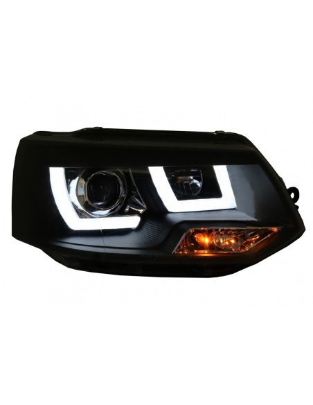 LED DRL fari per VW Transporter T5 Multivan Facelift (10-15) U Tube Xenon Look