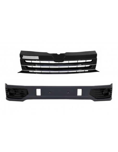 Paraurti anteriore Spoiler aggiuntivo per VW Transporter Multivan Caravelle T5 T5.1 Facelift (10-15) w/ Badgeless anteriore