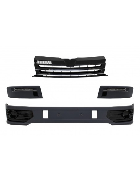 Paraurti anteriore Add-on Spoiler w/ LED DRL per VW Transporter Multivan Caravelle T5 T5.1 Facelift (10-15)