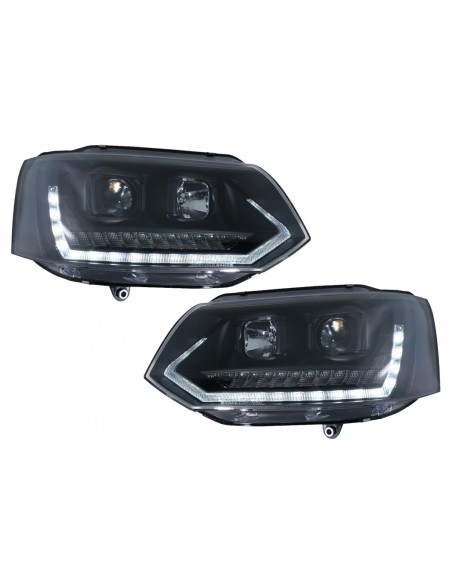 LED fari tubo luce DRL per VW Transporter T5 (10-15) Luce di svolta sequenziale nero