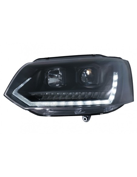 LED fari tubo luce DRL per VW Transporter T5 (10-15) Luce di svolta sequenziale nero