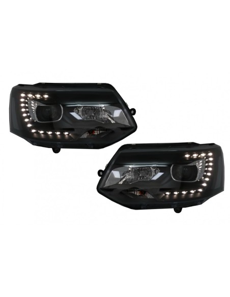 LED DRL Dayline Fari per VW Transporter T5 (10-15) Nero