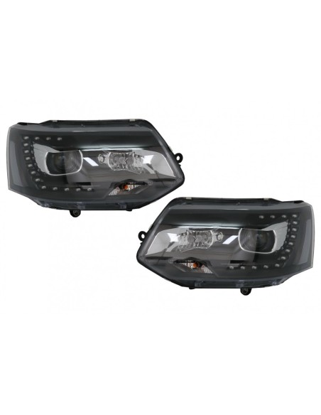 LED DRL Dayline Fari per VW Transporter T5 (10-15) Nero
