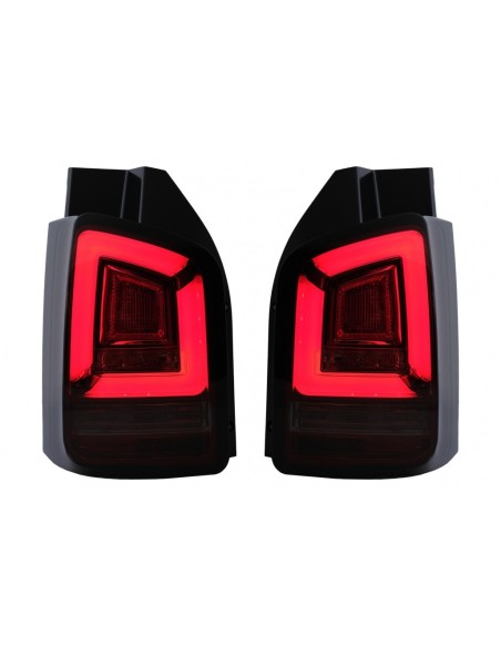 Fanali posteriori a LED completi per VW Transporter V T5 Facelift (10-15) w/ Segnale di svolta dinamico Fumo rosso