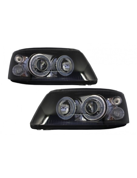 Fari Dual Halo Cerchi per VW Transporter T5 (04.03-08.09) Angel Eyes Nero