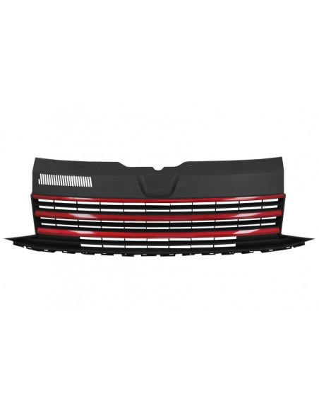 Calandra anteriore Badgeless per VW T6 Bus Transporter (15-19) Inserimento strisce rosse