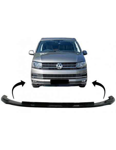 Paraurti anteriore Add-on Spoiler Lip per VW Transporter T6 (15-up) Nero lucido