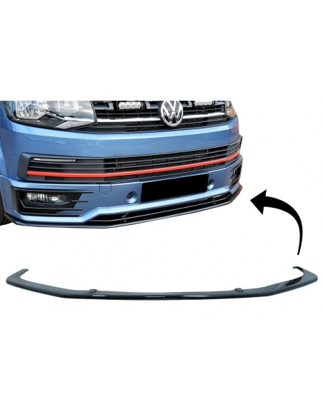 Paraurti anteriore Add-on Spoiler Lip per VW Transporter T6 SPORTLINE (15-up) Nero lucido